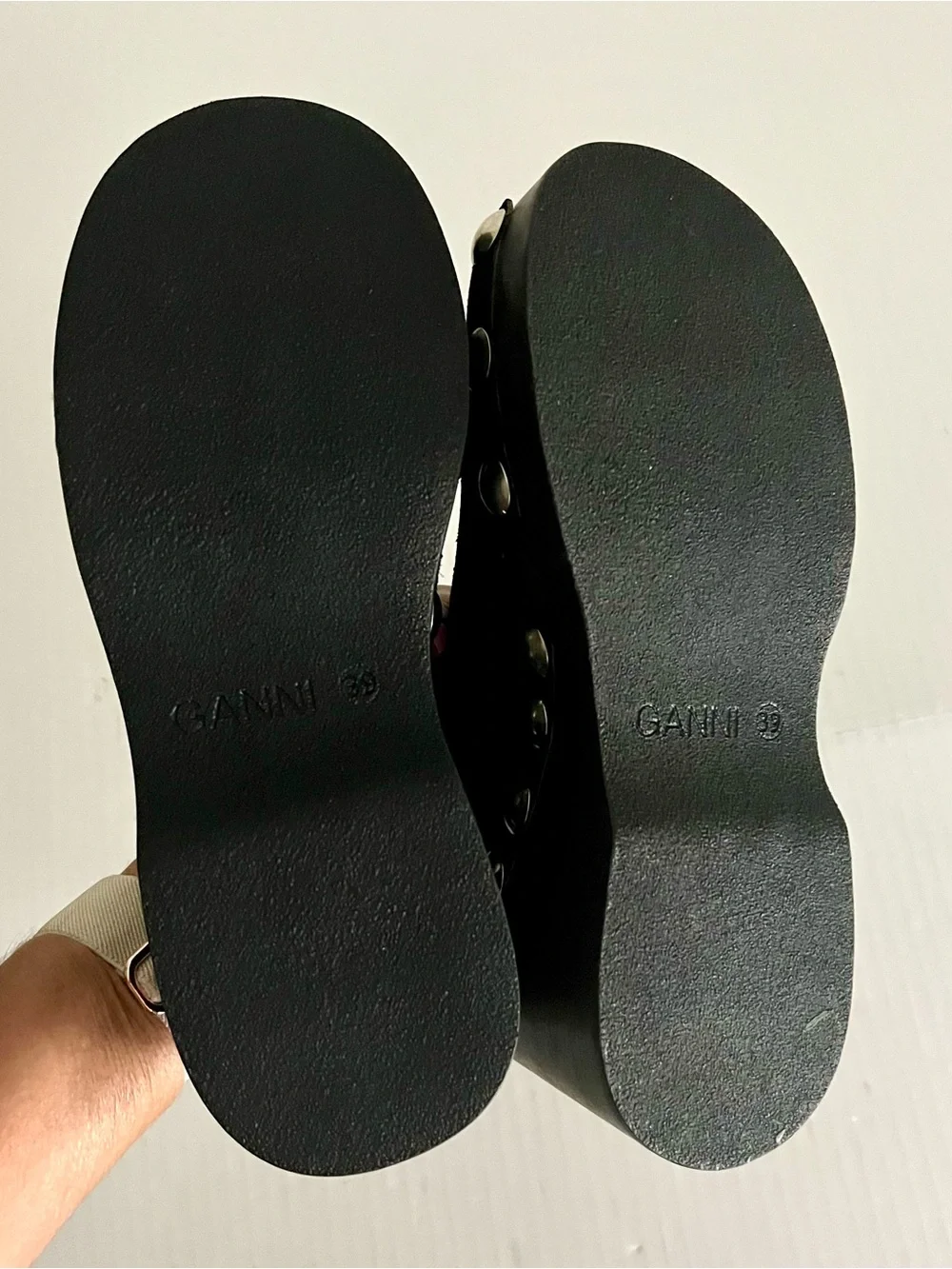 Ganni Retro Leather Platform Sandals